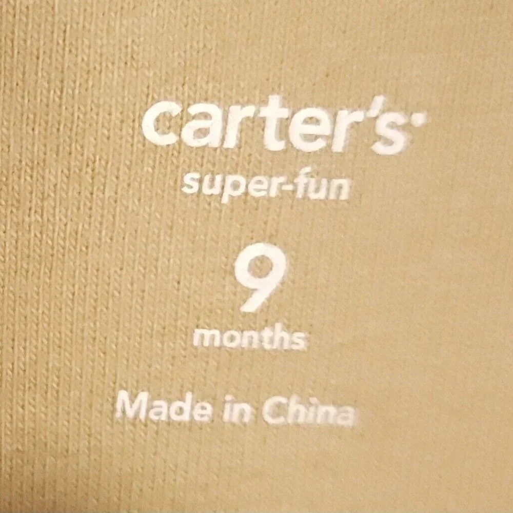 Carter's Baby Boy Velour Monkey Pajamas 9 Months